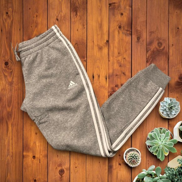 💕NWT ADIDAS XL JOGGER PANTS WOMENS SIZE XL in grey and white - Picture 4 of 5